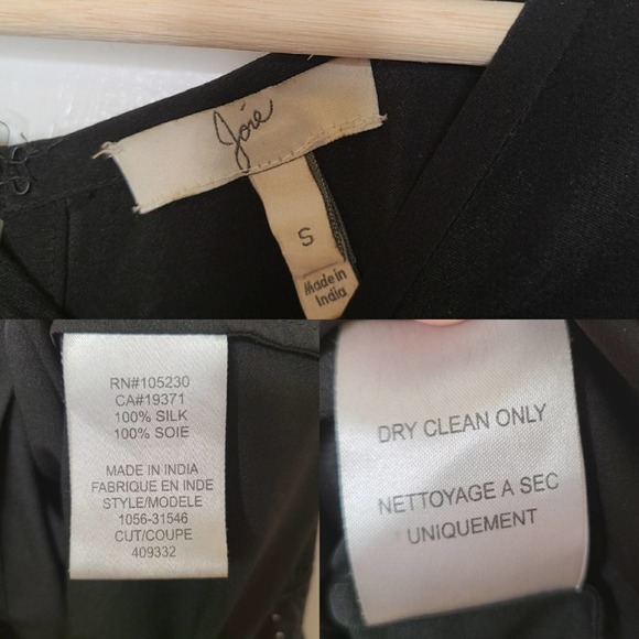 Joie Marciel B Silk Eyelet Dress Black Keyhole - Picture 7 of 7